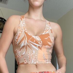 Aerie Orange Floral Tank Top